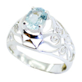 Nova Filigree Blue Solitaire Ring Elegant Design Blue Topaz Blue